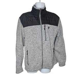 Stoic Mens L Gray Fleece Zip‎ Jacket Outdoor Hiking Casual Lightweight Gorpcore